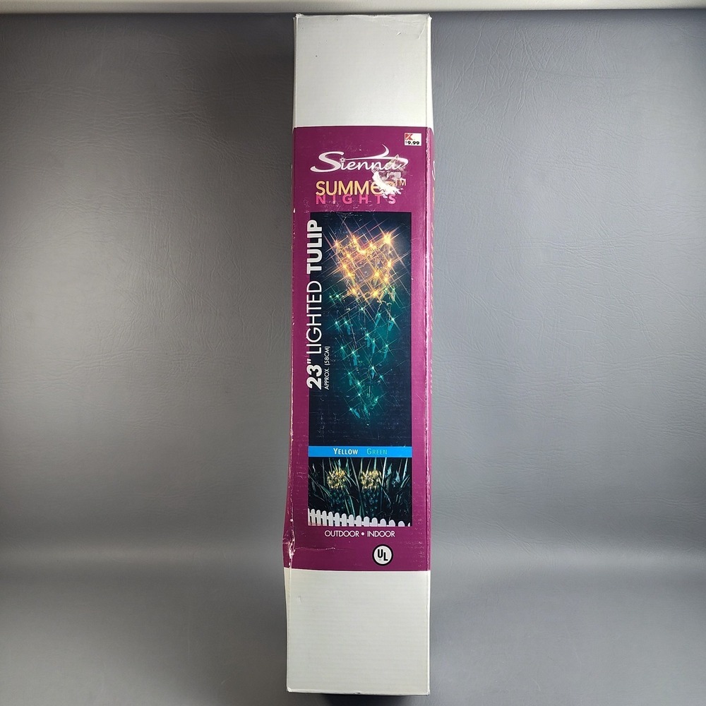 Vintage Sienna Kmart Lighted Tulip Flower Sculpture Stake Outdoor Easter 23" NEW
